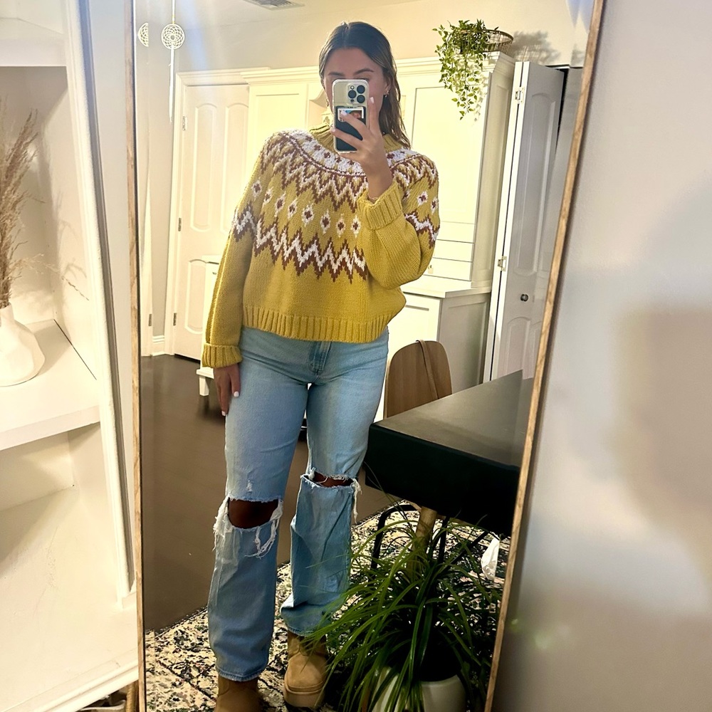 TopShop Nordstrom Women’s Chunky Sweater Mustard Size US 10. Like New.
